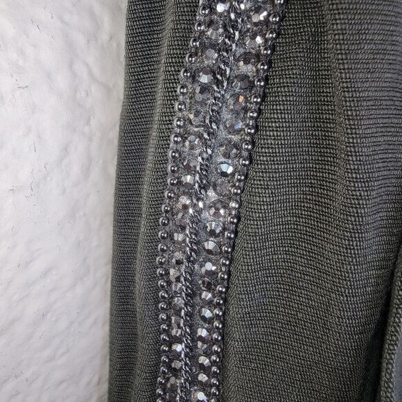 Zara olive green Rhinestone stripe jogger pants size Medium - Picture 2 of 5